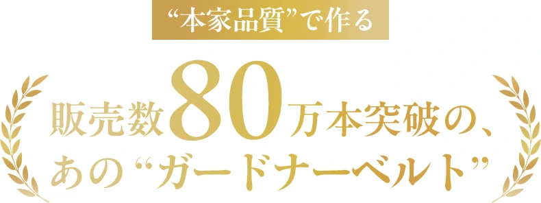 販売数80万本突破の、あの”ガードナーベルト
